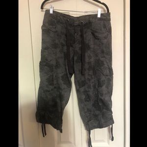 Gray Cargo Capri Pants (Size 10)